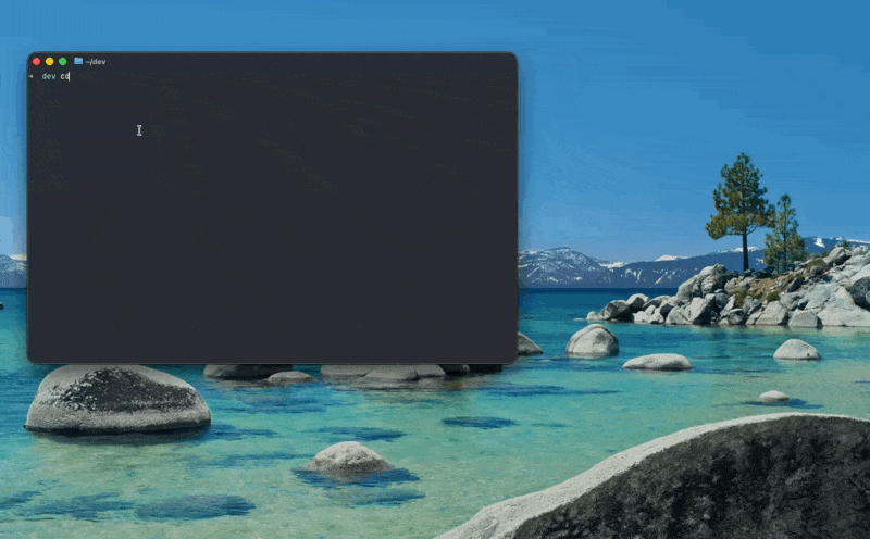 A gif showing the user switching to various directories in the terminal, and the terminal window changes colour. The user then opens VS Code and the editor is the same colour as the terminal.